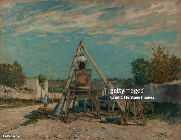 Pit sawyers, 1876. Artist Alfred Sisley.