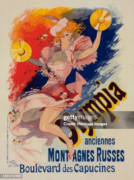 Affiche pour "Olympia"., c1898. [Publisher: Imprimerie Chaix; Place: Paris]. Artist Jules Cheret.