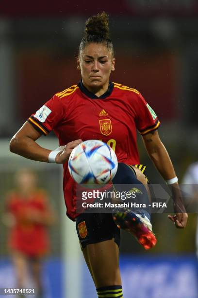 Carla Camacho Carrillo of Spain in action during the FIFA U-17 Women's World Cup 2022 Quarter-final, match between Japan and Spain at Pandit...