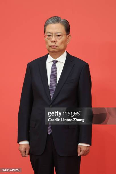 Zhao Leji, current Communist Party of China's Politburo Standing Committee member attends the meeting between members of the standing committee of...