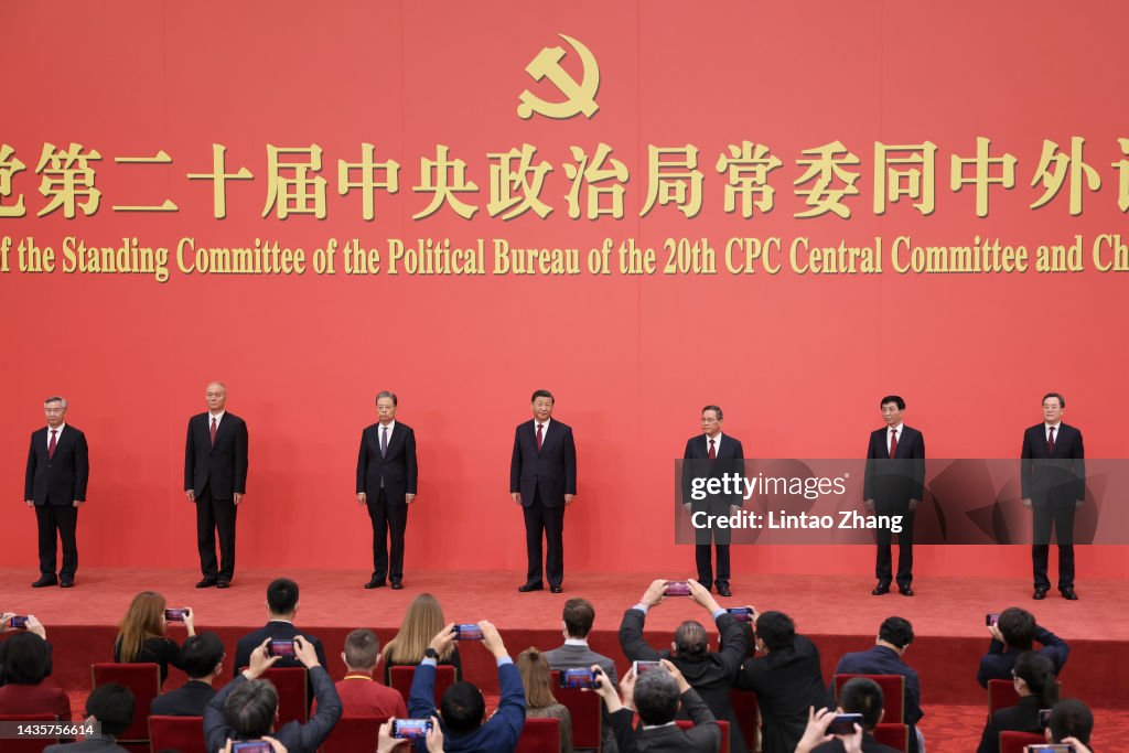 China's Standing Committee Members Of The 20th CPC Central Committee Meet With Press