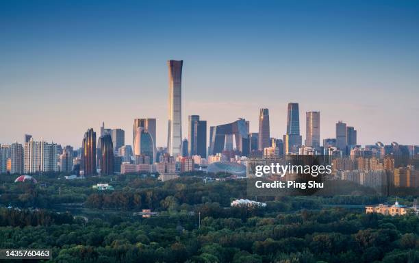 beijing city skyline - peking skyline stock-fotos und bilder