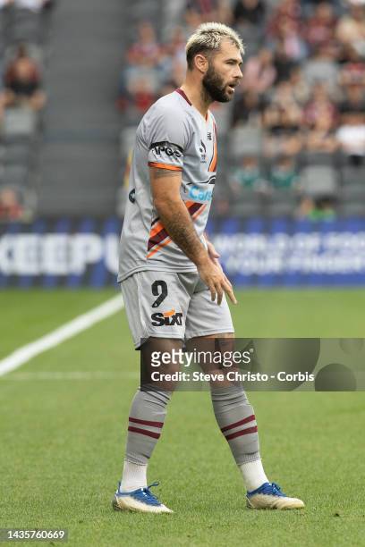 Charles Austin of the Roar in action during the round three A-League Men's match between Western Sydney Wanderers and Brisbane Roar at CommBank...