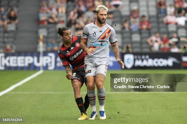 Charles Austin of the Roar in action during the round three A-League Men's match between Western Sydney Wanderers and Brisbane Roar at CommBank...