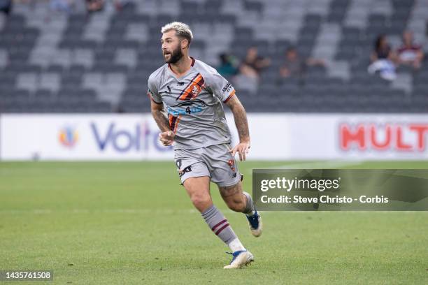 Charles Austin of the Roar during the round three A-League Men's match between Western Sydney Wanderers and Brisbane Roar at CommBank Stadium, on...