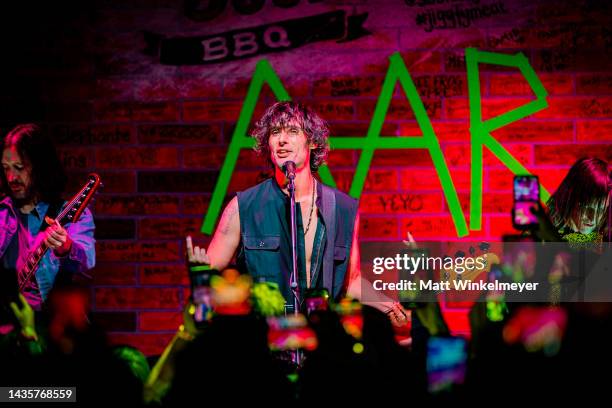 Of the All-American Rejects perform at Soul Belly BBQ on October 22, 2022 in Las Vegas, Nevada. The band performed in a free show after the first day...