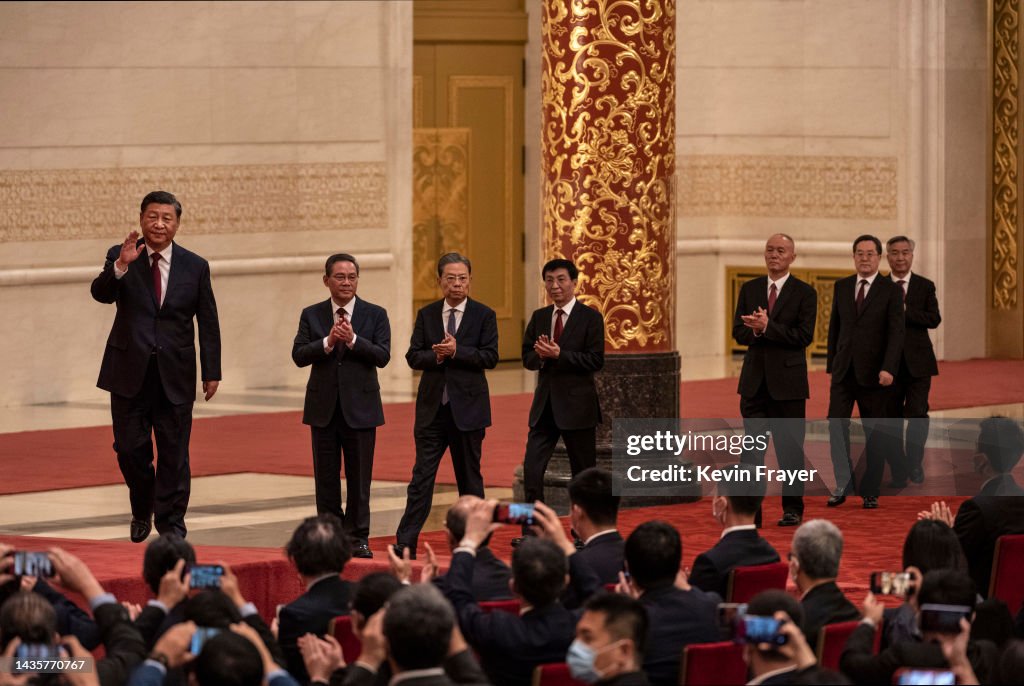 China's Standing Committee Members Of The 20th CPC Central Committee Meet With Press