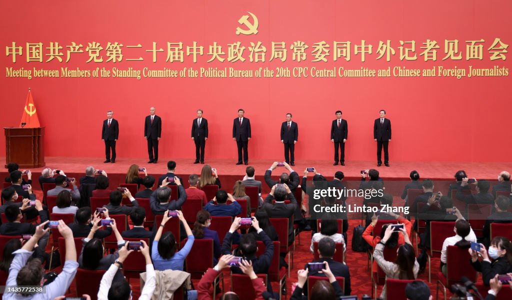 China's Standing Committee Members Of The 20th CPC Central Committee Meet With Press
