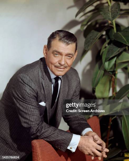 Clark Gable Classic smiling studio publicity portrait circa 1956.