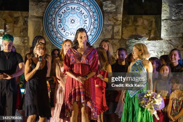 Designer Marisol Deluna and student participants attend the Marisol Deluna Foundation Presents: An Evening of Fashion at the Arneson River Theater on...