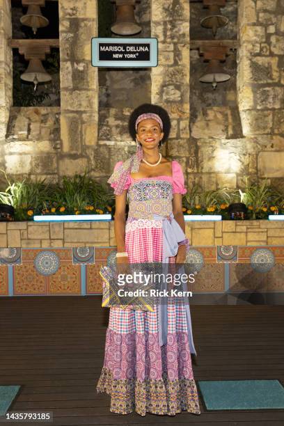 Model attends the Marisol Deluna Foundation Presents: An Evening of Fashion at the Arneson River Theater on October 22, 2022 in San Antonio, Texas.