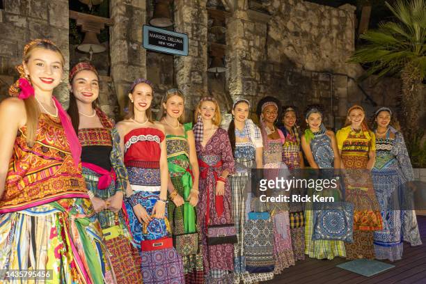 Models attend the Marisol Deluna Foundation Presents: An Evening of Fashion at the Arneson River Theater on October 22, 2022 in San Antonio, Texas.