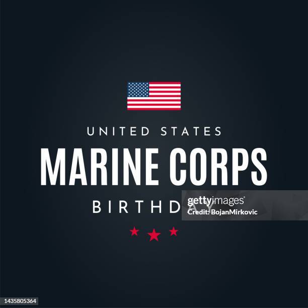 ilustrações de stock, clip art, desenhos animados e ícones de united states marine corps birthday poster. vector - marine