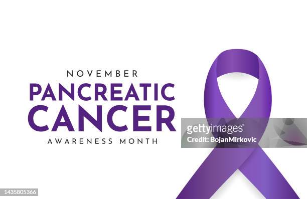 stockillustraties, clipart, cartoons en iconen met pancreatic cancer awareness month card, november. vector - pancreatic cancer