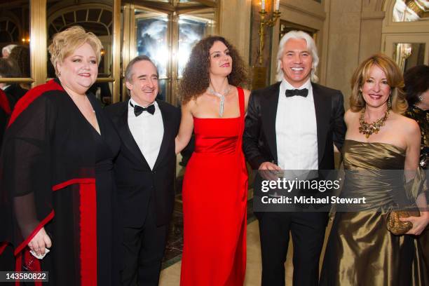 Host Stephanie Blythe, American conductor James Conlon, Florence Hvorostovsky, singer Dmitri Hvorostovsky and singer Jennifer Ringo attend the 7th...