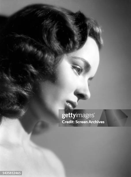 Ann Blyth striking bare-shouldered studio glamour portrait circa 1950.