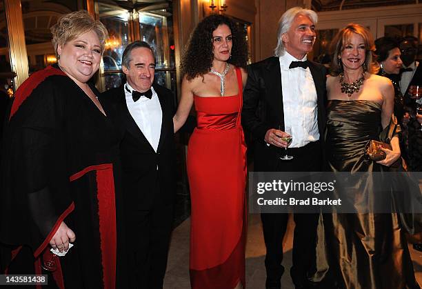 Singer Jennifer Ringo, American conductor James Conlon, singer Catia Chapin, guest, Florence Hvorostovsky, singer Dmitri Hvorostovsky attend the 7th...