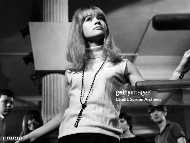 Judy Geeson dances in a scene from the 1967 film To Sir With Love.