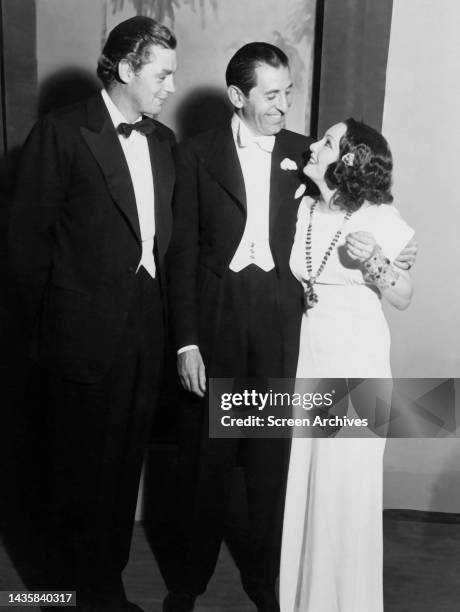 Johnny Weissmuller and Mexican actress wife Lupe Velez dressed for Hollywood event circa 1933 .