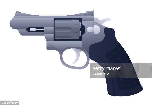 revolver handgun - trigger warning stock illustrations