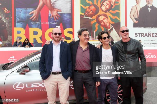 Carlo De Ruggieri, Massimo De Lorenzo, Andrea Sartoretti and Pietro Sermonti arrive on the red carpet ahead of the "Boris" screening during the 17th...