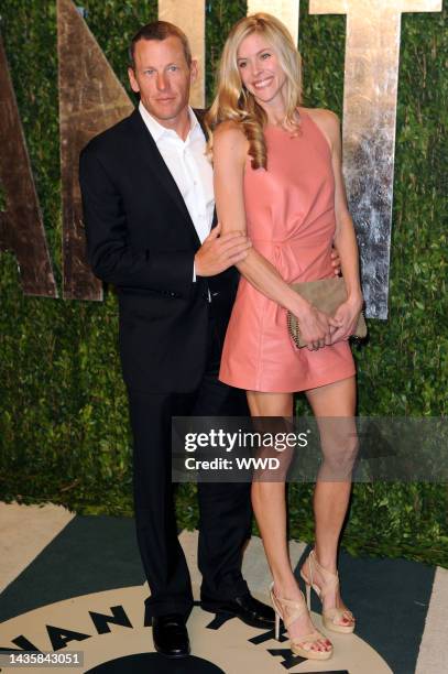 Lance Armstrong and Anna Hansen attend Vanity Fair's 18th annual Oscars party at the Sunset Tower Hotel.