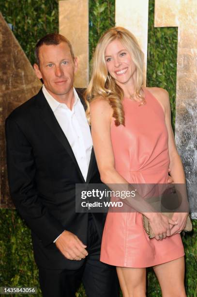 Lance Armstrong and Anna Hansen attend Vanity Fair's 18th annual Oscars party at the Sunset Tower Hotel.