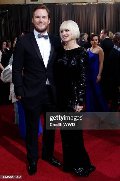 Chris Pratt and Anna Faris attend the 84th annual Academy Awards at the Hollywood & Highland Center. Faris wears Diane von Furstenberg with Tiffany &...