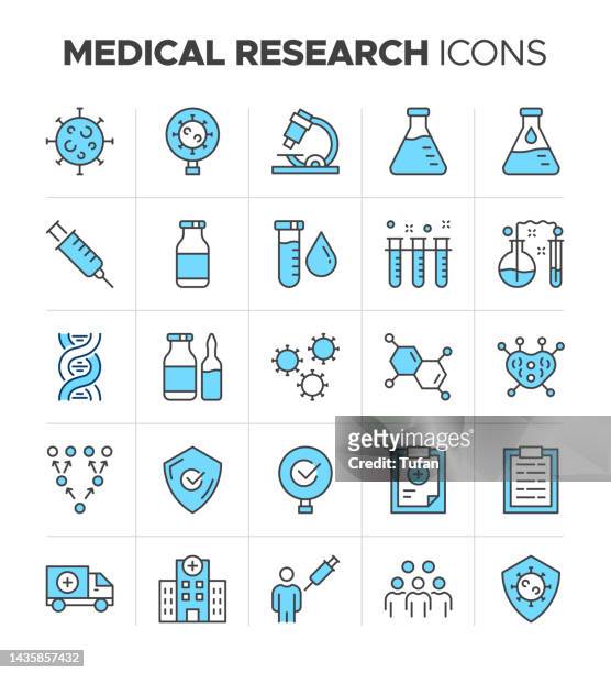 stockillustraties, clipart, cartoons en iconen met medical research and clinical research icon set. easy to color science research. medicine, doctor, medical, healthcare, clinical trials and more symbol - bunsenbrander