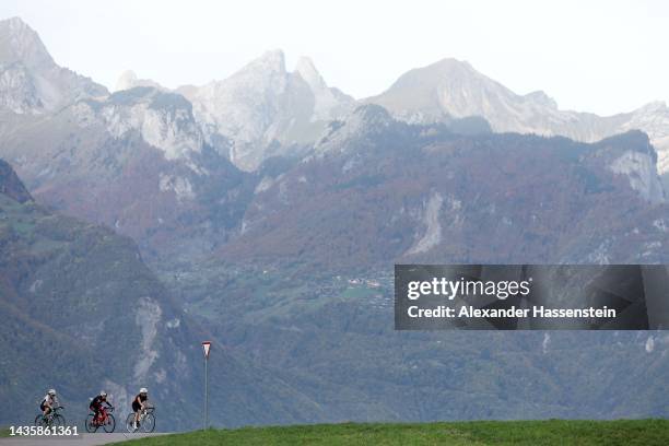 Athletes compete in the 2022 Women's Road Championships of Afghanistan on October 23, 2022 in Aigle, Switzerland.