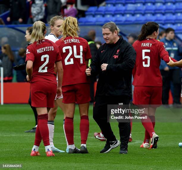 Matt Beard manager of Liverpool Women at the end of the FA WSL match between Liverpool Women and Arsenal Women at Prenton Park on October 23, 2022 in...