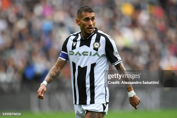 Roberto Pereyra of Udinese Calcio lo during the Serie A match between Udinese Calcio and Torino FC at Dacia Arena on October 23, 2022 in Udine, .