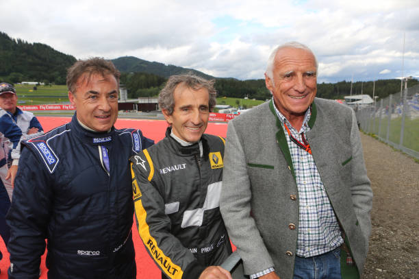 Dietrich Mateschitz, the co-founder of energy drink company Red Bull and owner of the Red Bull Formula One racing team, during the F1 Grand Prix of...