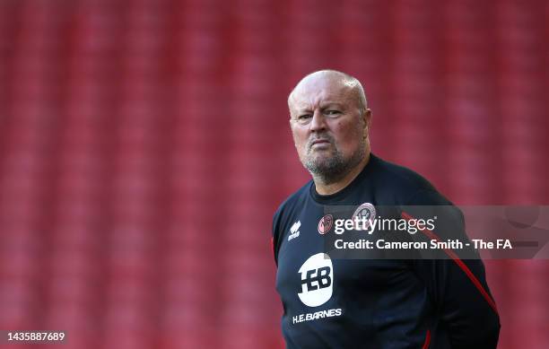 Neil Redfearn, Manager of Sheffield United looks on during the Barclays FA Women's Championship match between Sheffield United Women and Southampton...