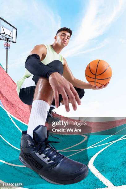 professional basketball player portrait - north african ethnicity stock pictures, royalty-free photos & images