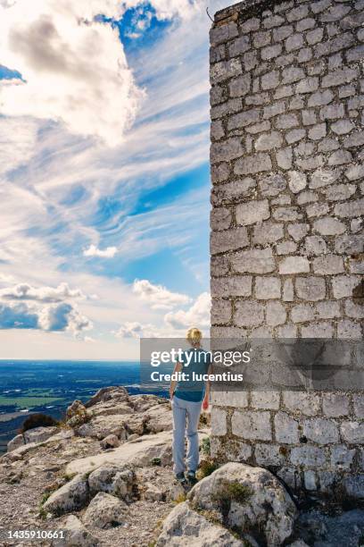 tour des opies, st remy de provence, france - les alpilles stockfoto's en -beelden