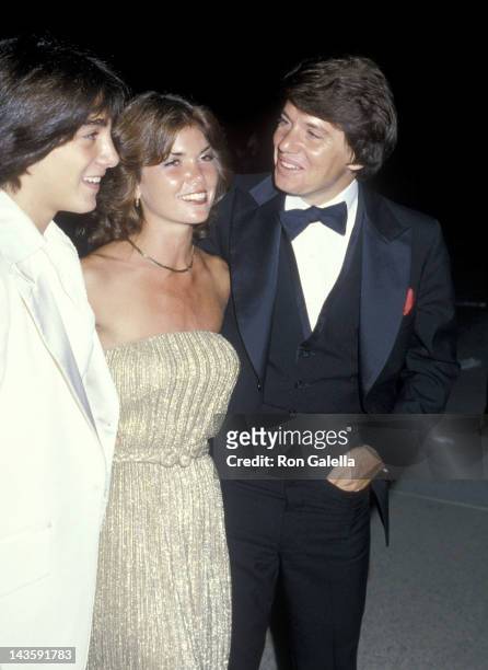 Actor Scott Baio, actor Anson Williams and wife Lorrie Mahaffey attend the 31st Annual Primetime Emmy Awards on September 9, 1979 at the Pasadena...