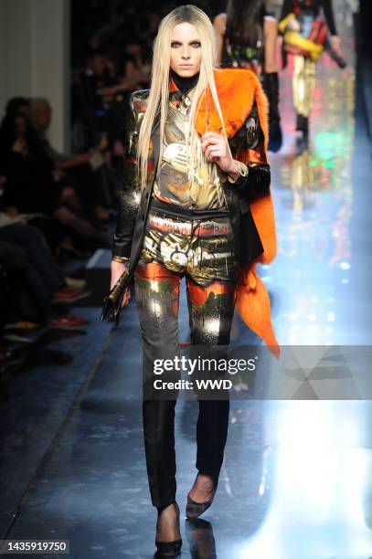 Model Andrej Pejic on the runway at Jean Paul Gaultier's fall 2012 show.