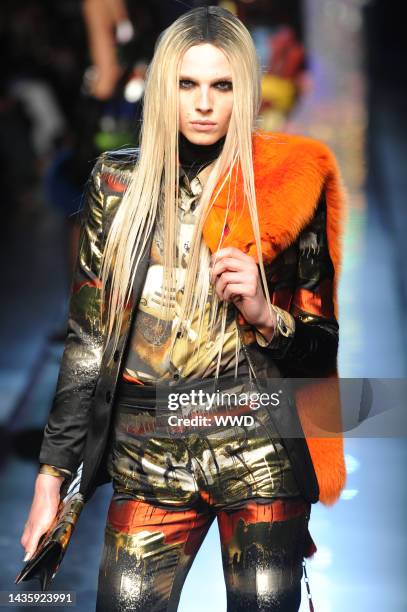 Model Andrej Pejic on the runway at Jean Paul Gaultier's fall 2012 show.