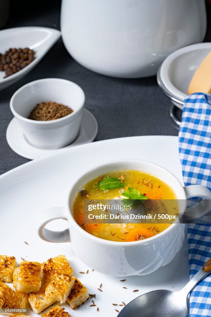 Delicious Old Polish caraway soup with cream