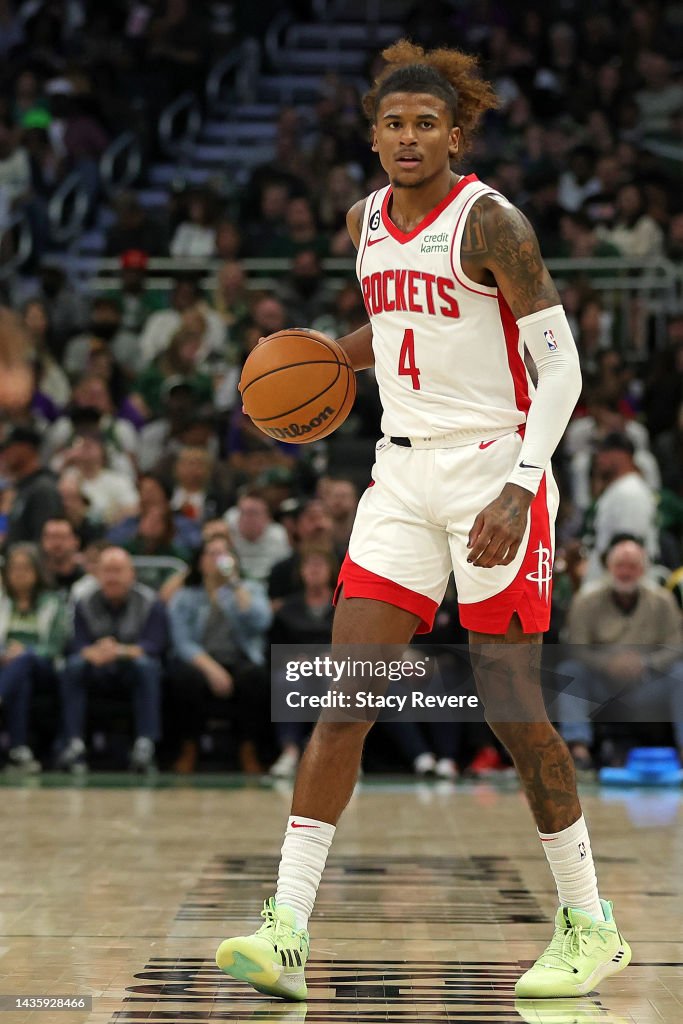 Jm Rockets Jalen Green of the Houston Rockets handles the ball during a game ...