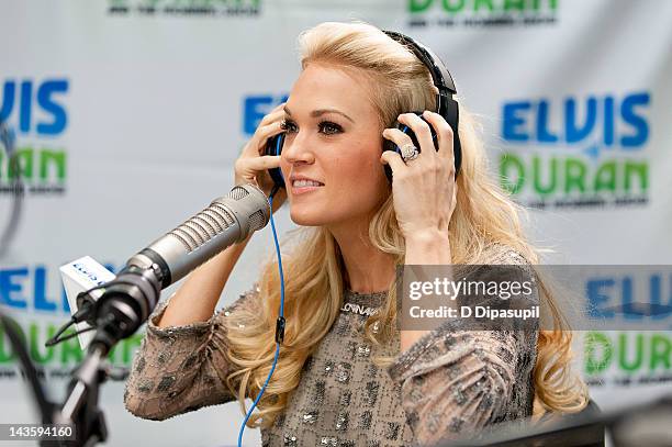 Singer Carrie Underwood visits the Z100 Elvis Duran Morning Show at Z100 Studio on April 30, 2012 in New York City.
