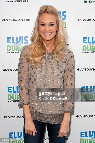 Singer Carrie Underwood visits the Z100 Elvis Duran Morning Show at Z100 Studio on April 30, 2012 in New York City.