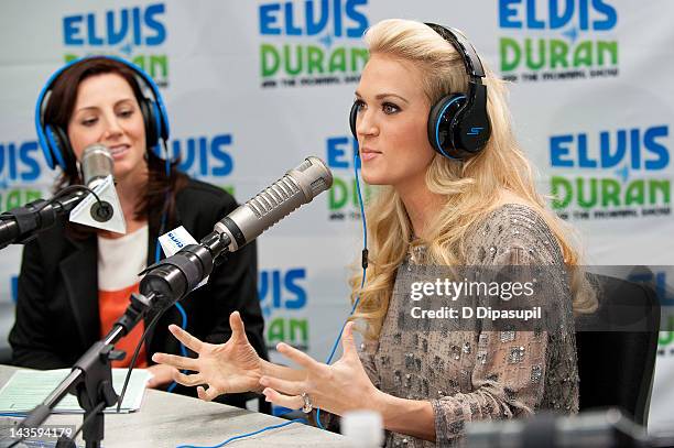 Singer Carrie Underwood visits the Z100 Elvis Duran Morning Show at Z100 Studio on April 30, 2012 in New York City.