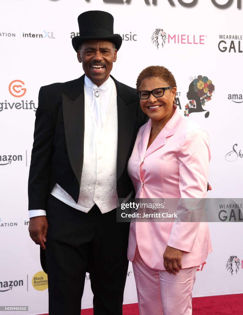 Richard Lawson and LA Mayoral Candidate Karen Bass attend the at