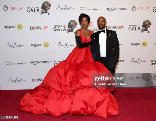 Kelly Rowland and Tim Weatherspoon attend 5th Annual WACO Wearable Art Gala at Barker Hangar on October 22, 2022 in Santa Monica, California. (Photo...