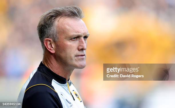 Steve Davis, the interim manager of Wolverhampton Wanderers looks on during the Premier League match between Wolverhampton Wanderers and Leicester...