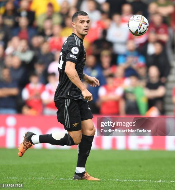 Granit Xhaka of Arsenal during the Premier League match between Southampton FC and Arsenal FC at Friends Provident St. Mary's Stadium on October 23,...