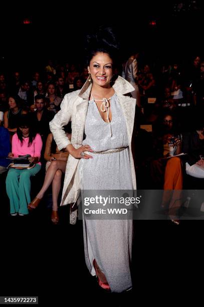 Donna D\'Cruz attends Naeem Khan\'s spring 2013 runway show in The Theatre at Lincoln Center.