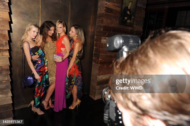 Theodora Richards, Stella Schnabel, Alexandra Richards and Rachel Chandler attend a fragrance launch party for Salvatore Ferragamo's "Signorina" at...